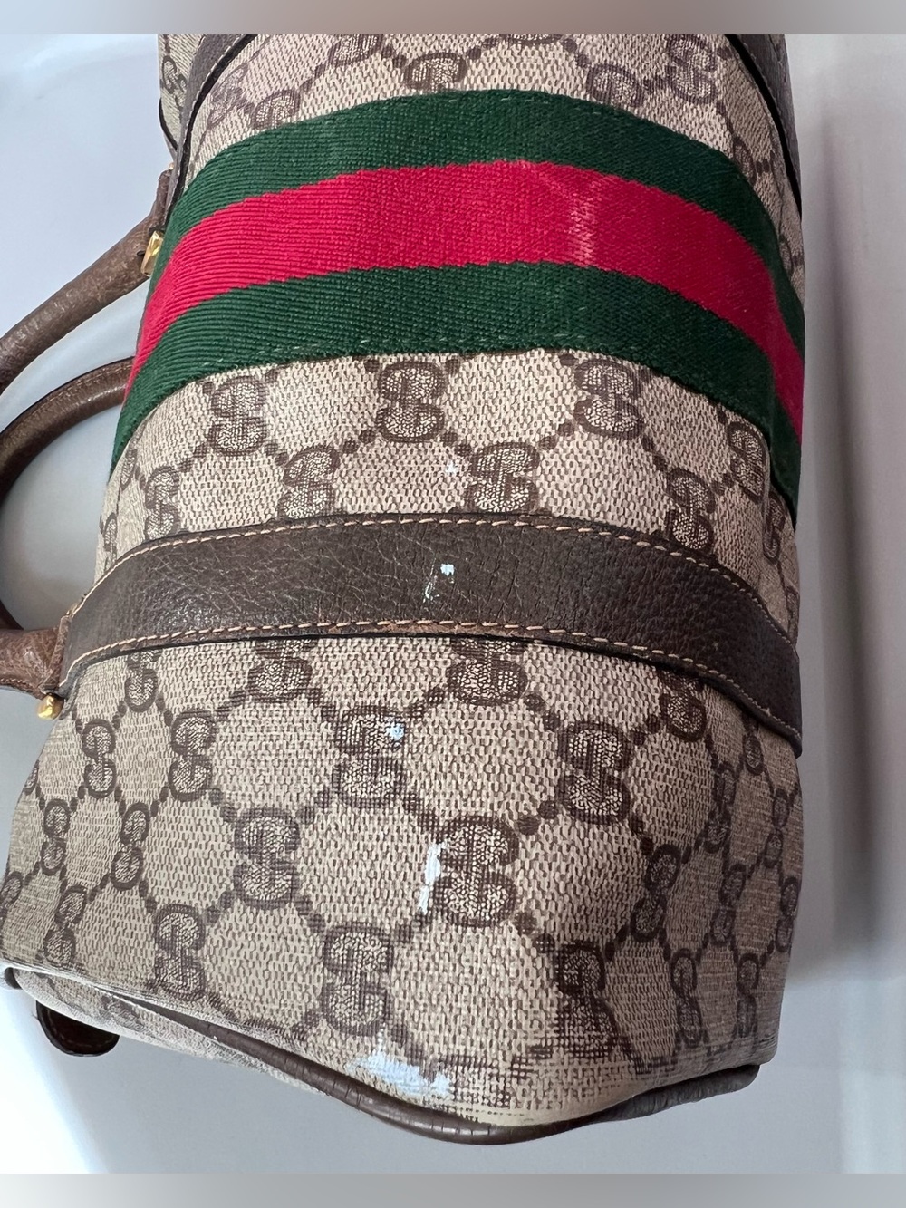 GUCCI vintage satchel doctor bag Monogram GG print purse authentic 1977-1980 - Picture 12 of 16